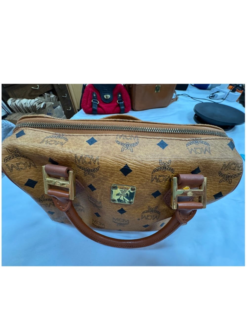 MCM Large Ella Boston Bag with original strap - Picture 3 of 12